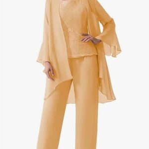 3 Piece Gold Pantsuit-Great for Holidays!